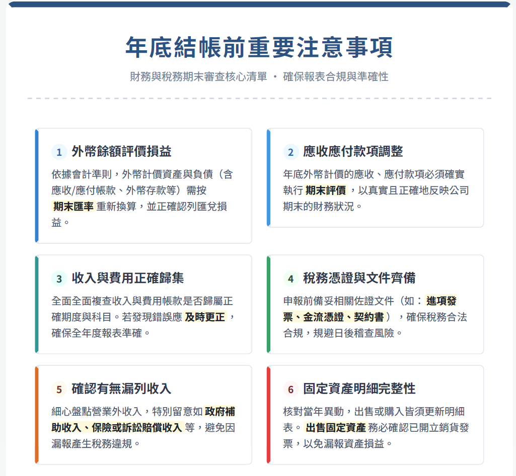 公司年底結帳全攻略：會計注意事項與常見問題統整