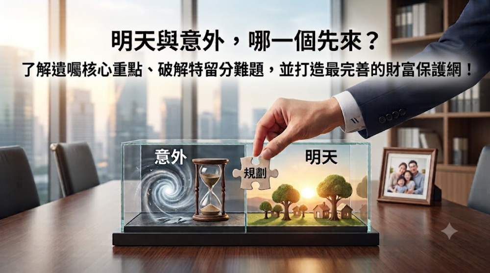 【資產傳承專欄】明天與意外，哪一個先來？沒留遺囑有多慘？從大S遺產風波看財產繼承！教你用「遺囑及特留分」護家產